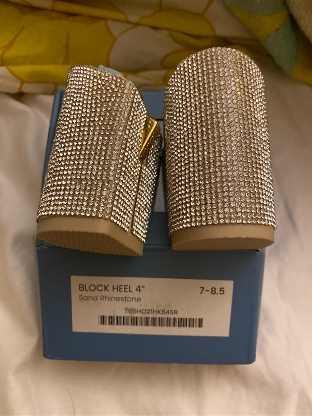Passion footwear Sand Rinestone Black Heel 4”